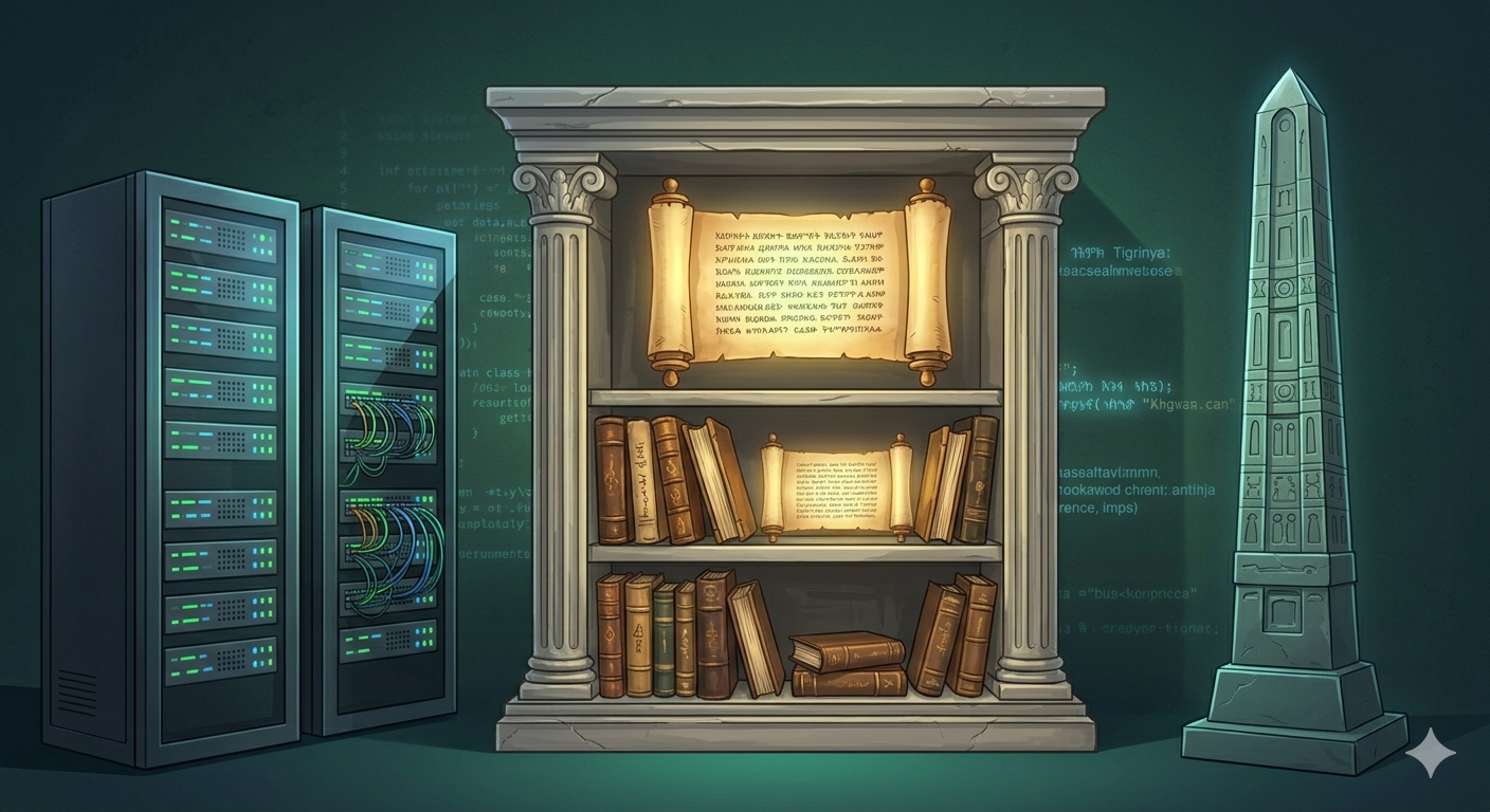 An illustrated digital archive connecting historic manuscripts, books, and the Aksum obelisk